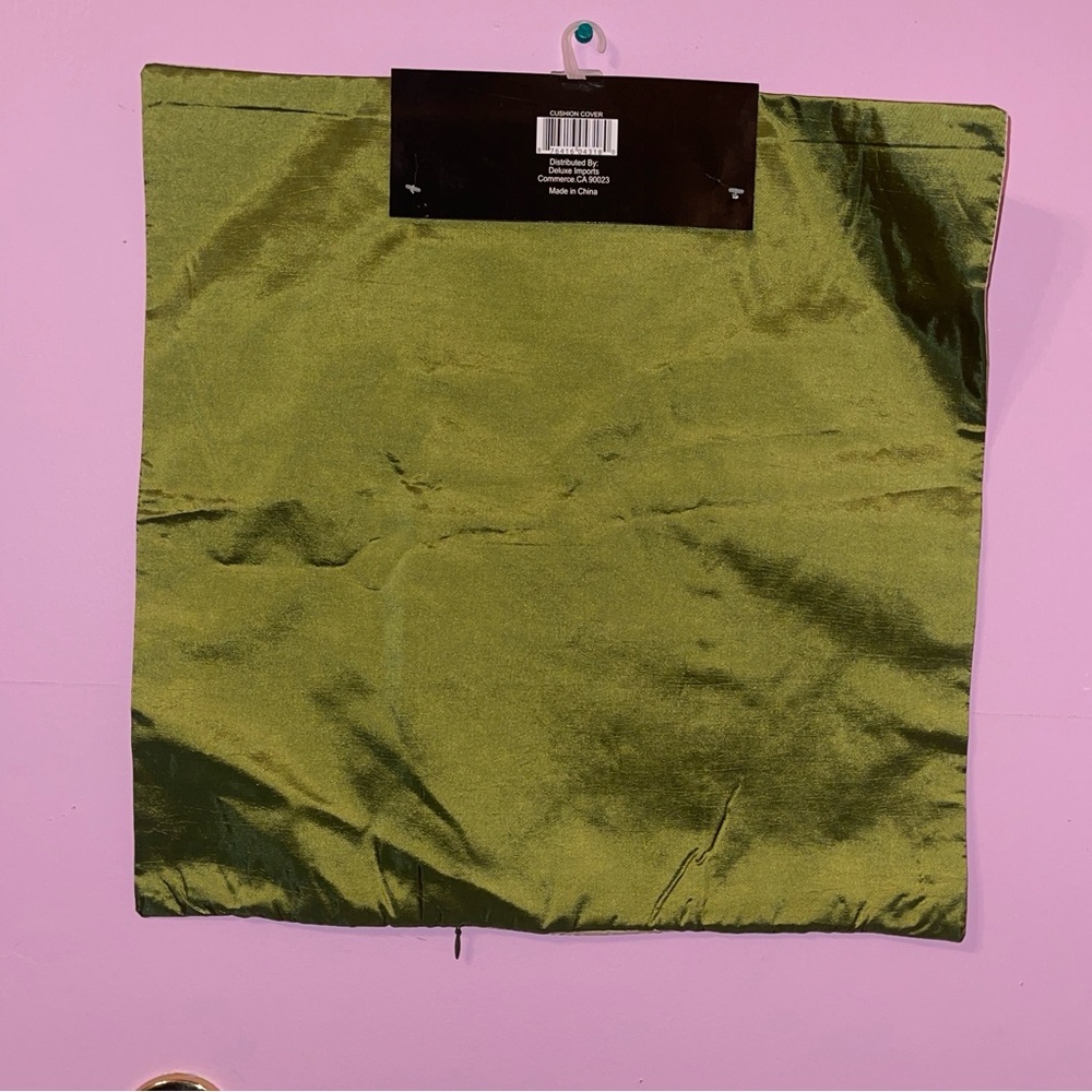 Y2K green decorative Fairycore square pillow pillowcase fairy cottage checker - Picture 2 of 2